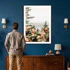 Fall Forest Wall Art Canvas Print | Soft Evergreen Woodland