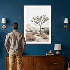 Joshua Tree Desert Wall Art Canvas Print, Minimal Southwest Landscape