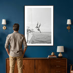 Ocean Dive Wall Art | Summer Splash Canvas Print, Waves and Sea