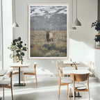 Wild Elk Wall Art Canvas Print, Framed Mountain Wilderness Majestic Animal Artwork