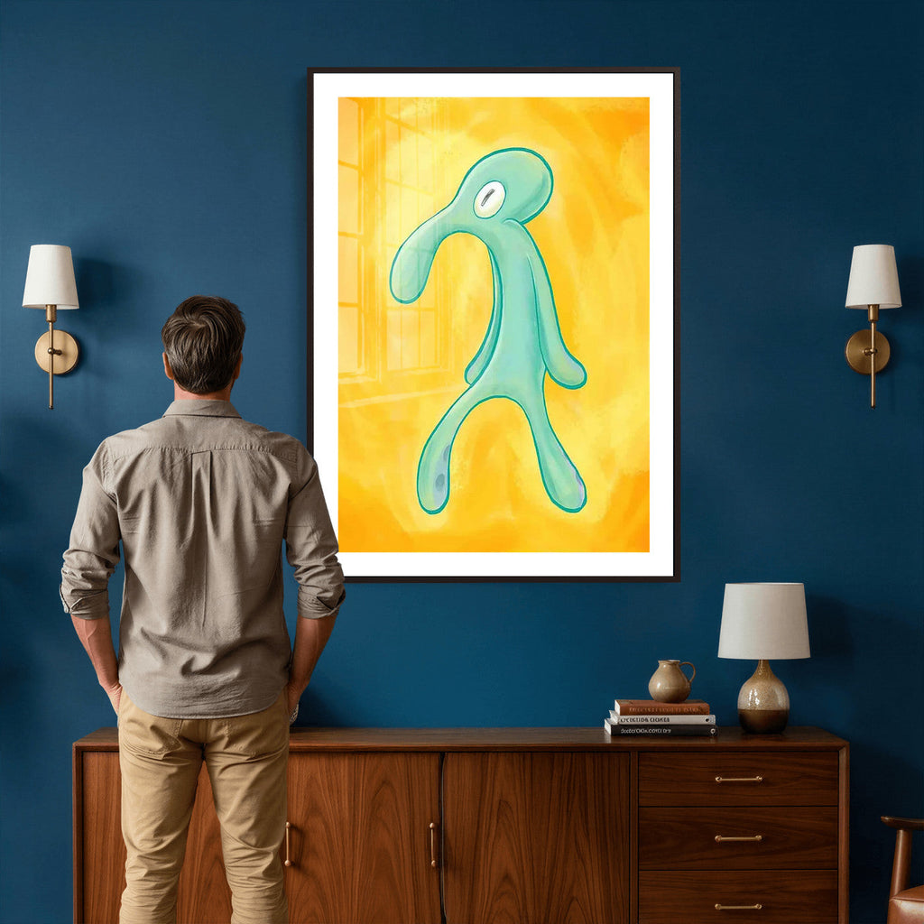 Squidward Tentacles Wall Art Canvas Print | Bold and Brash