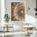 Tree Rings Wall Art Canvas Print | Rustic Cracked Wood Cross Section