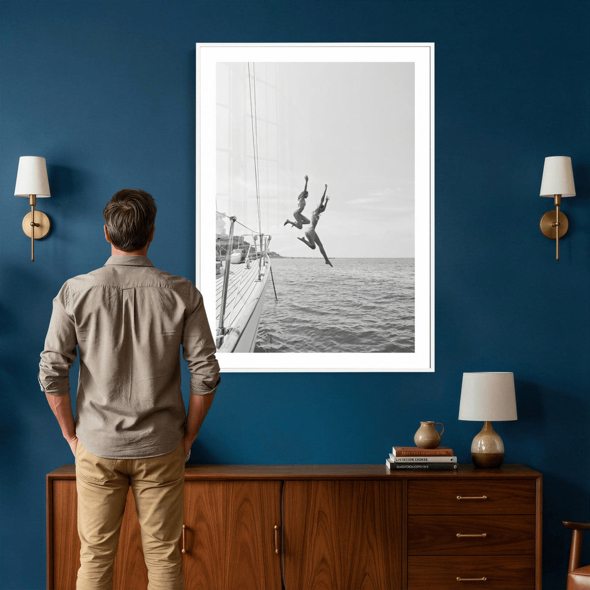 Ocean Dive Wall Art | Summer Splash Canvas Print, Waves and Sea
