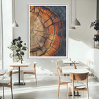 Rustic Wood Wall Art Canvas Print, Framed Tree Rings Nature Art, Earthy Tones Modern Rustic Decor