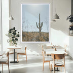 Saguaro Cactus Wall Art Canvas Print, Framed Desert Landscape Art, Southwestern Boho Decor