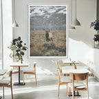 Wild Elk Wall Art Canvas Print, Framed Mountain Wilderness Majestic Animal Artwork