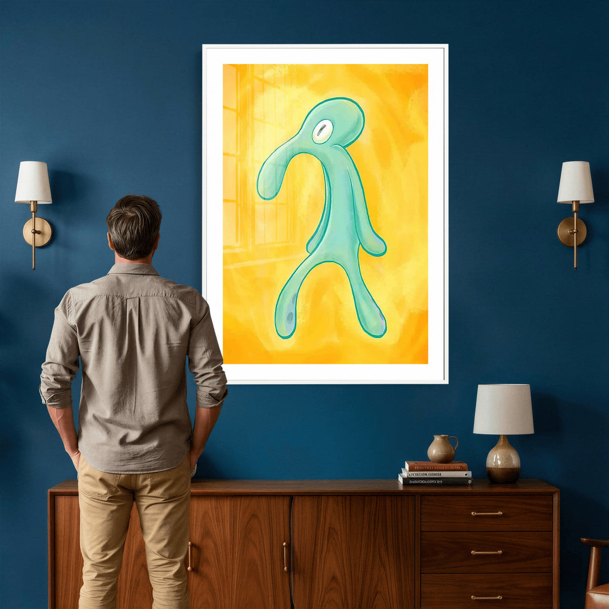 Squidward Tentacles Wall Art Canvas Print | Bold and Brash