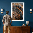 Abstract Tree Rings Wall Art Canvas Print, Wood Grain Rings Artwork