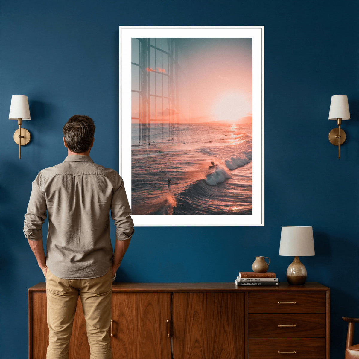 Sunset Ocean Wall Art Canvas Print