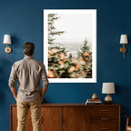 Fall Forest Wall Art Canvas Print | Soft Evergreen Woodland