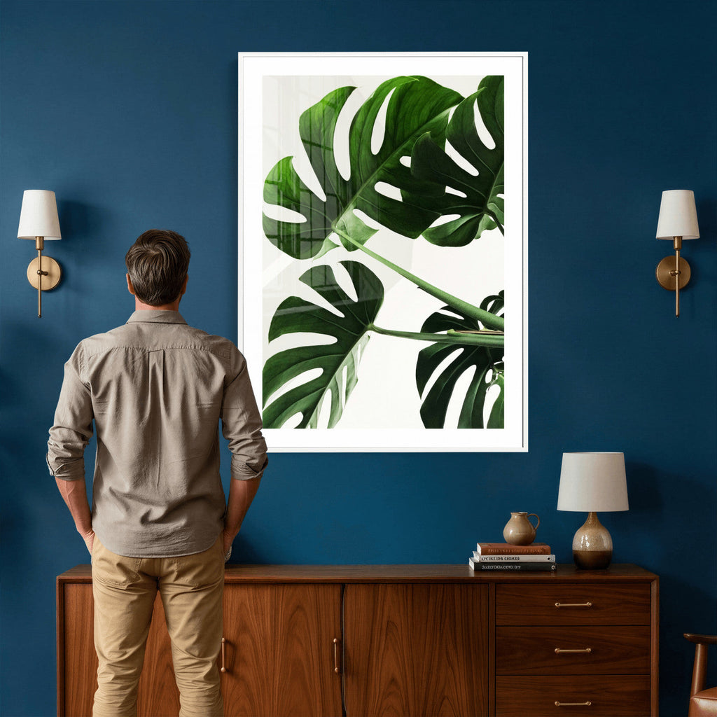 Abstract Teal Blue Wall Art Canvas Print, Modern Abstract Color Block