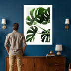 Abstract Teal Blue Wall Art Canvas Print, Modern Abstract Color Block