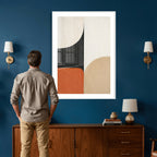 Geometric Abstract Wall Art Canvas Print, Orange Blue