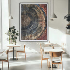 Tree Rings Wall Art Canvas Print | Framed Rustic Wood Grain