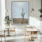 Saguaro Cactus Wall Art Canvas Print, Framed Desert Landscape Art, Southwestern Boho Decor