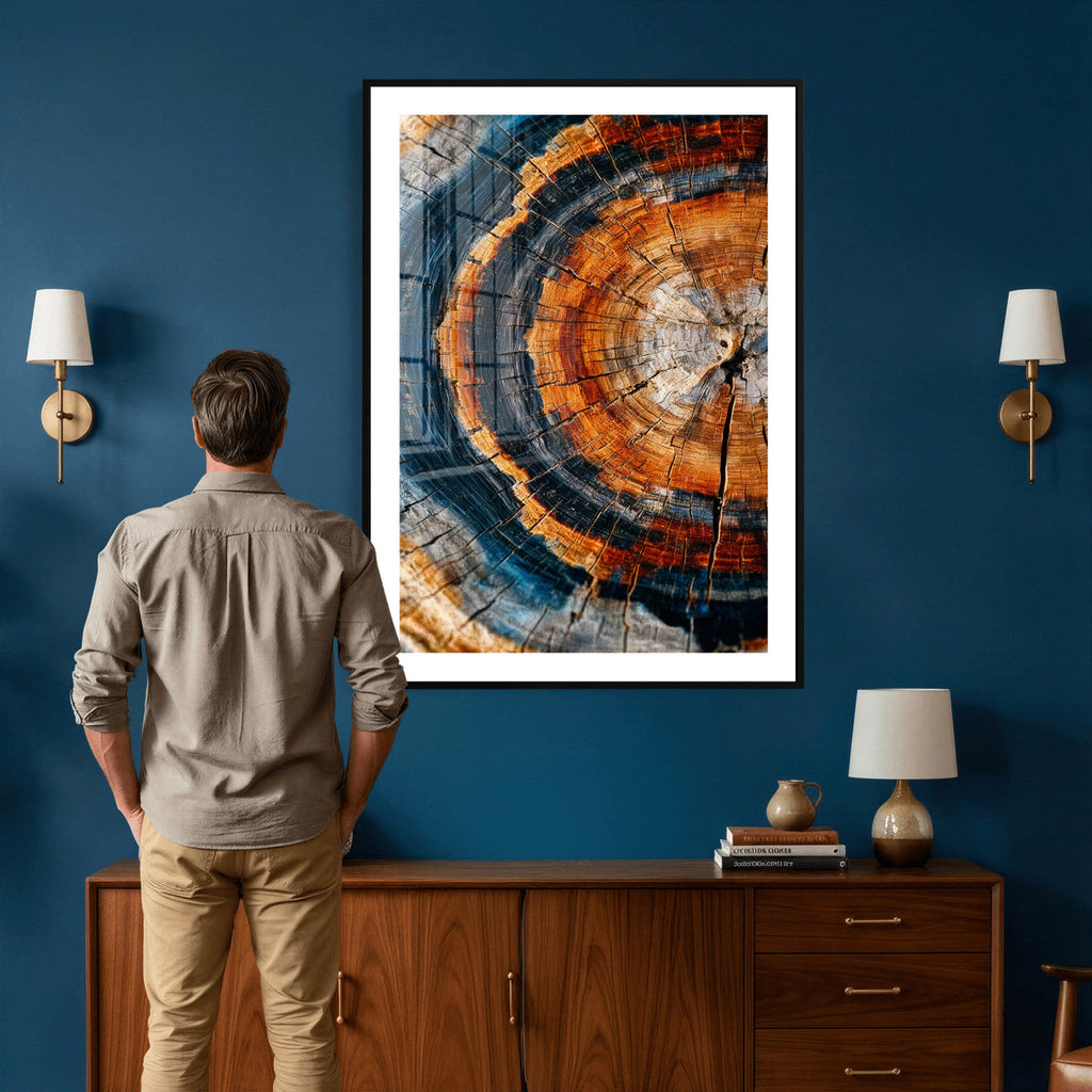 Abstract Wood Grain Canvas Print, Tree Ring Pattern Wall Art