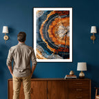 Abstract Wood Grain Canvas Print, Tree Ring Pattern Wall Art