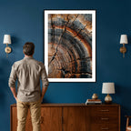 Abstract Tree Rings Wall Art Canvas Print, Wood Grain Rings Artwork