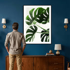 Abstract Teal Blue Wall Art Canvas Print, Modern Abstract Color Block