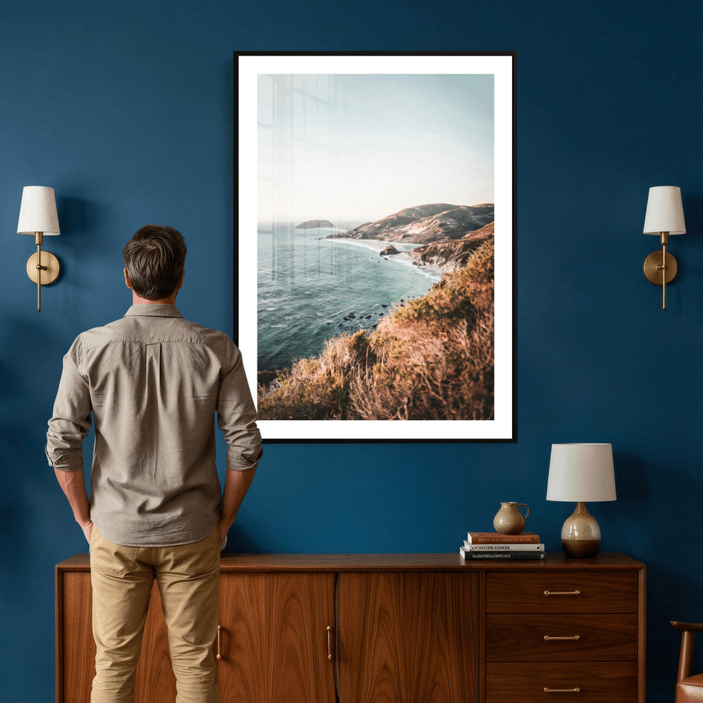 Coastal Cliffs Canvas Wall Art, Ocean Shoreline Photography