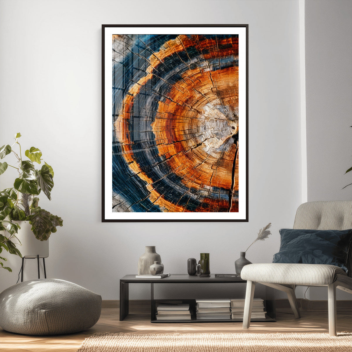 Abstract Wood Grain Canvas Print, Tree Ring Pattern Wall Art