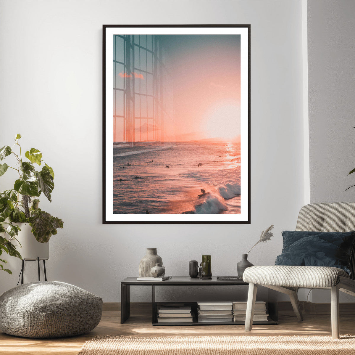 Sunset Ocean Wall Art Canvas Print