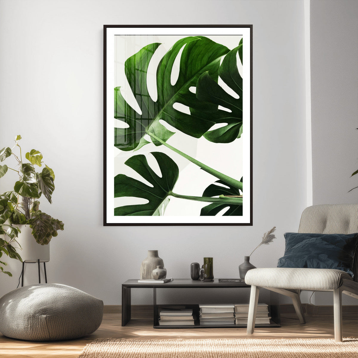 Abstract Teal Blue Wall Art Canvas Print, Modern Abstract Color Block