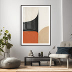 Geometric Abstract Wall Art Canvas Print, Orange Blue