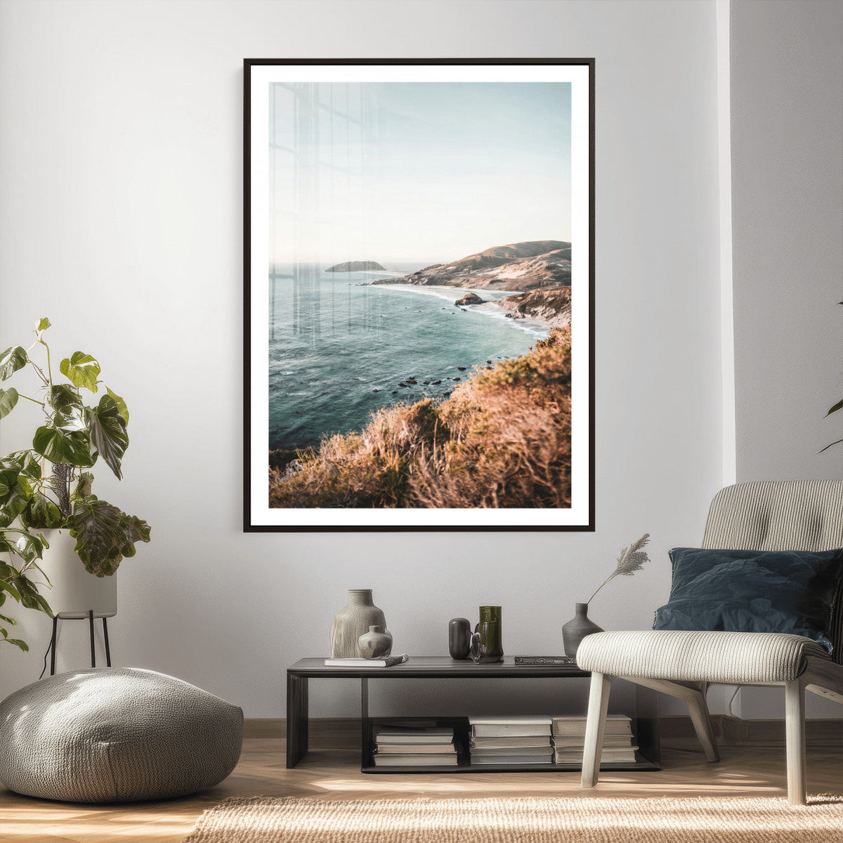 Coastal Cliffs Canvas Wall Art, Ocean Shoreline Photography