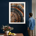 Abstract Tree Rings Wall Art Canvas Print, Wood Grain Rings Artwork