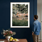 Flamingo Wall Art Canvas Print, Tropical Wildlife Scene