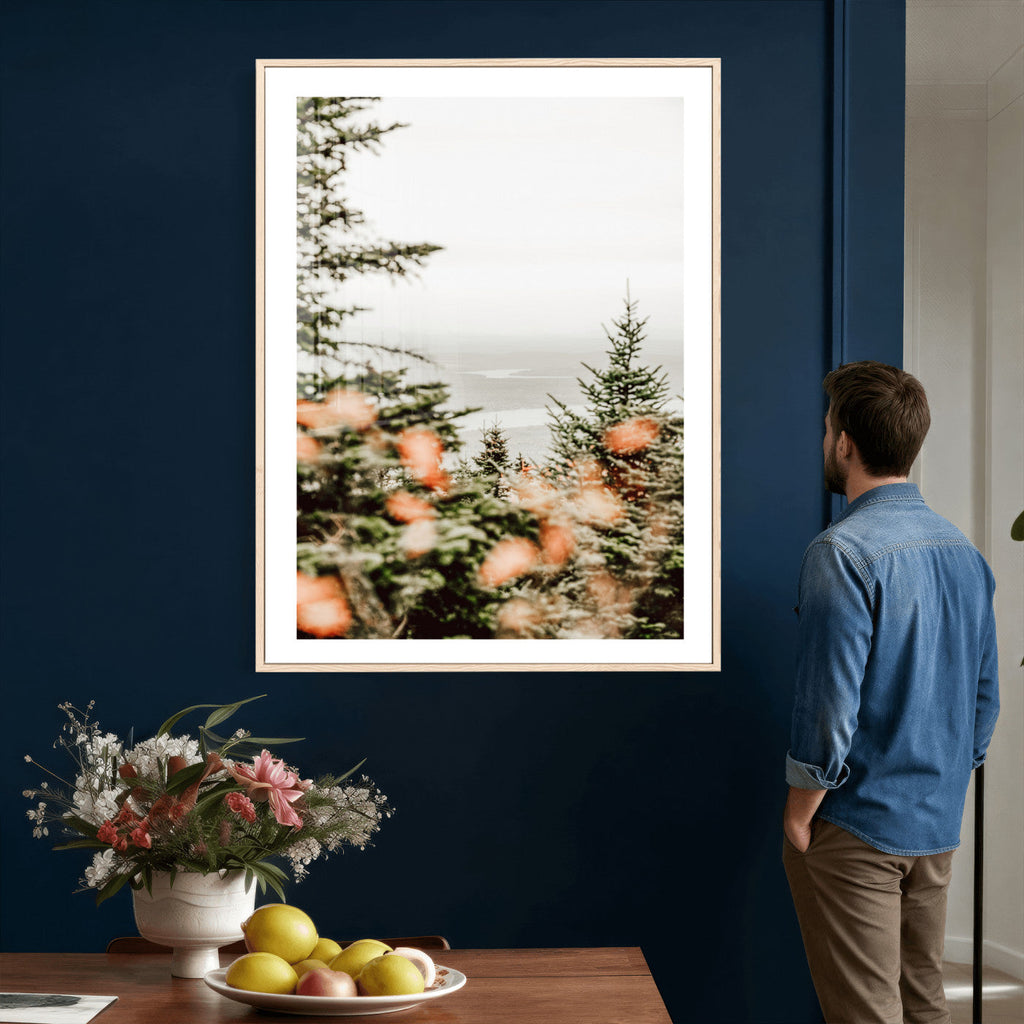 Fall Forest Wall Art Canvas Print | Soft Evergreen Woodland