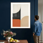 Geometric Abstract Wall Art Canvas Print, Orange Blue