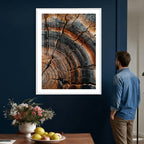 Abstract Tree Rings Wall Art Canvas Print, Wood Grain Rings Artwork