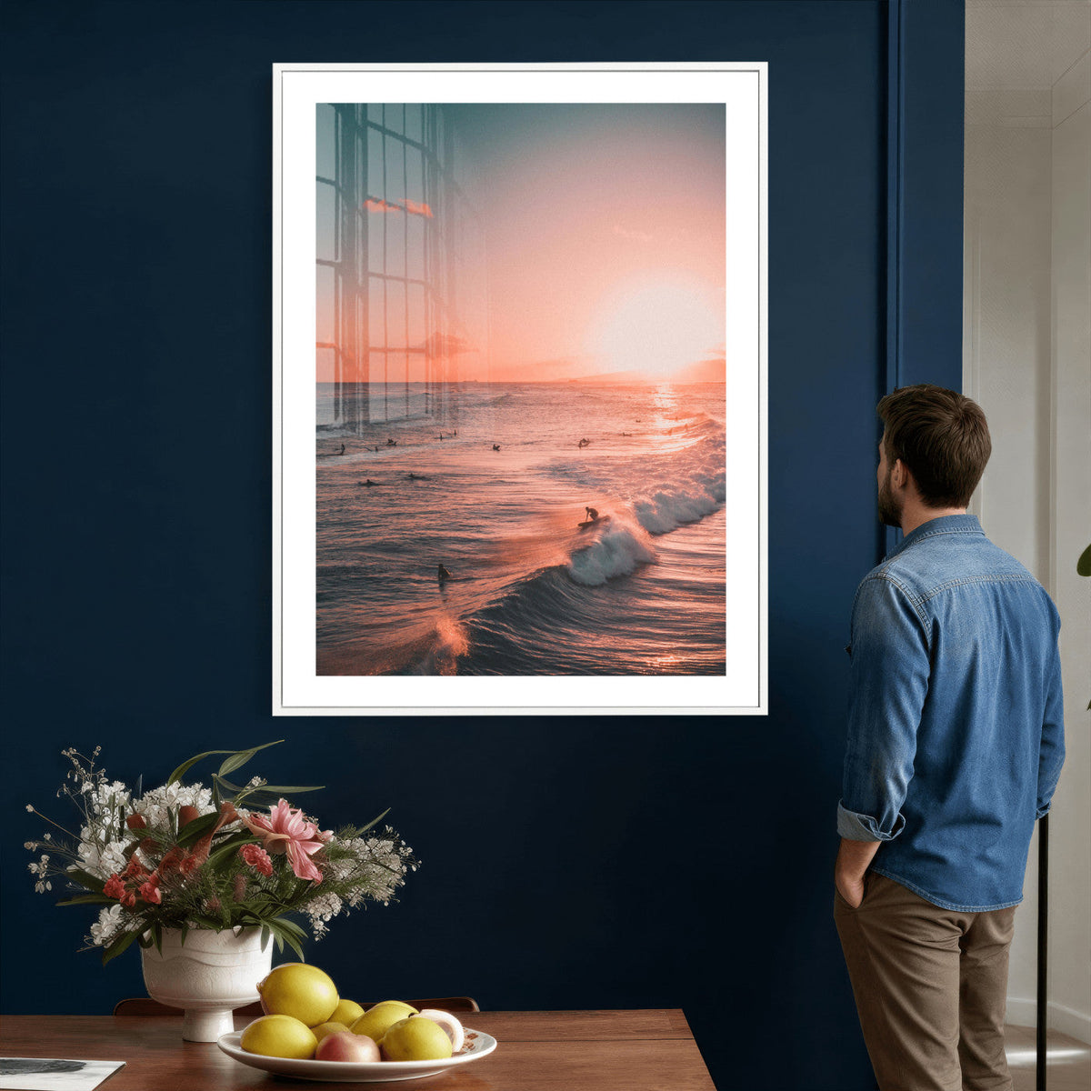Sunset Ocean Wall Art Canvas Print