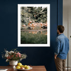 Flamingo Wall Art Canvas Print, Tropical Wildlife Scene