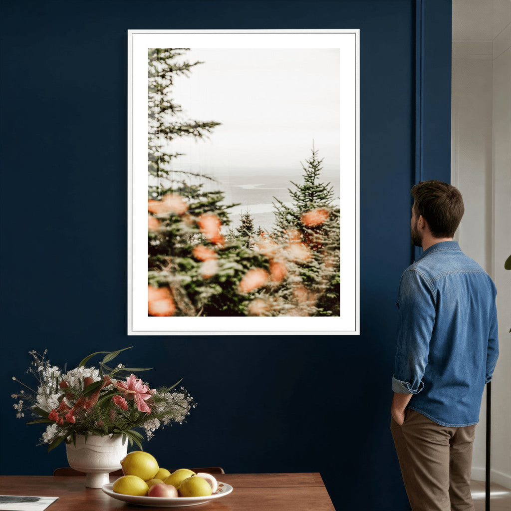 Fall Forest Wall Art Canvas Print | Soft Evergreen Woodland
