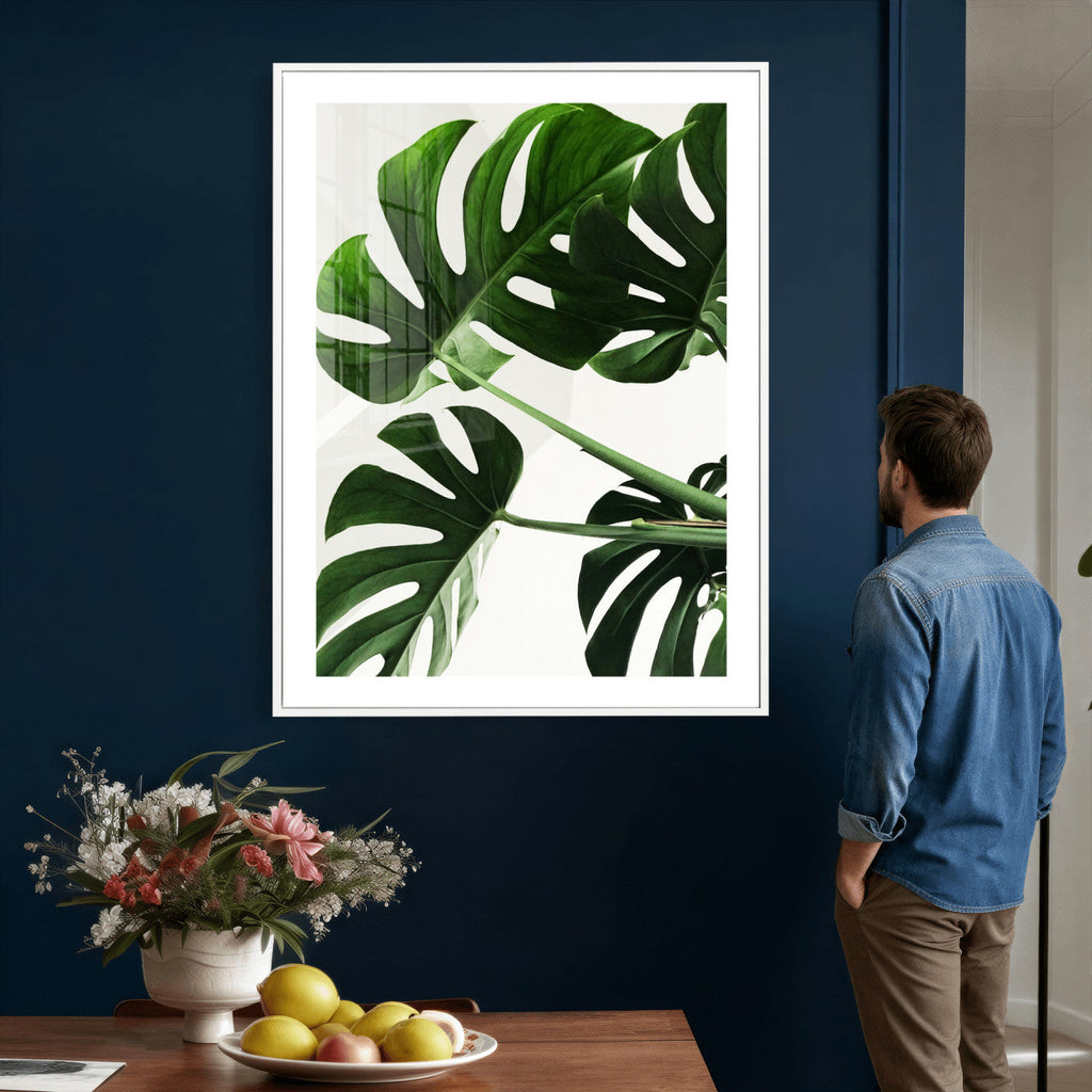 Abstract Teal Blue Wall Art Canvas Print, Modern Abstract Color Block