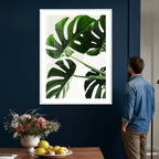 Abstract Teal Blue Wall Art Canvas Print, Modern Abstract Color Block