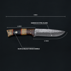 Hand forged knife, Damascus knife, Hand forged Damascus, Hand made hunting knife, Camping knife by Titan Td-192