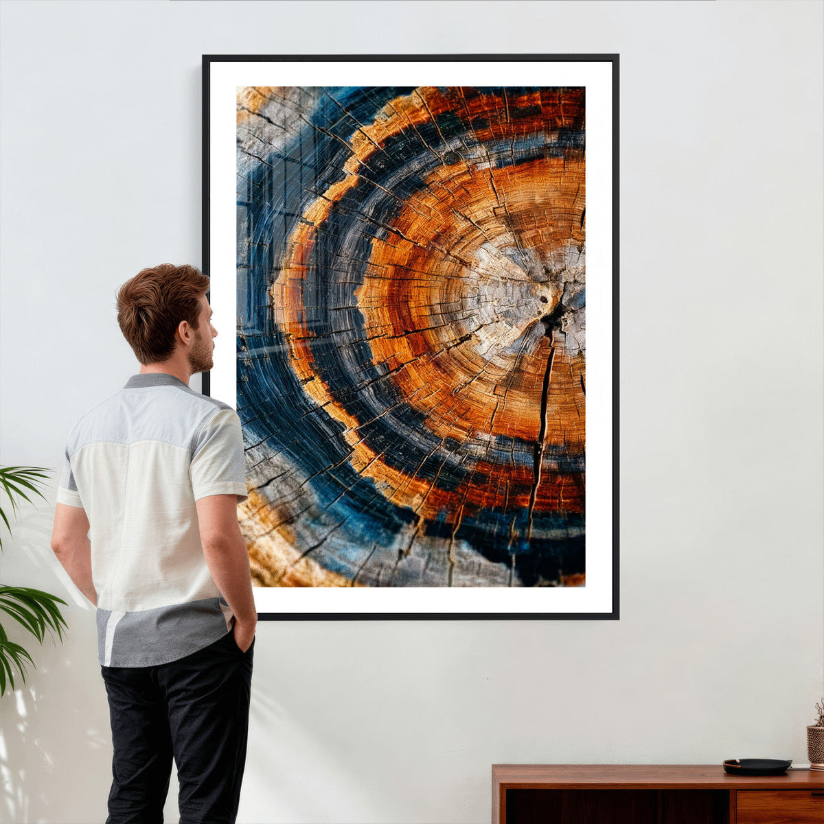 Abstract Wood Grain Canvas Print, Tree Ring Pattern Wall Art