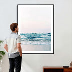 Ocean Wave Wall Art Canvas Print, Minimal Seascape