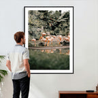 Flamingo Wall Art Canvas Print, Tropical Wildlife Scene