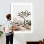 Joshua Tree Desert Wall Art Canvas Print, Minimal Southwest Landscape