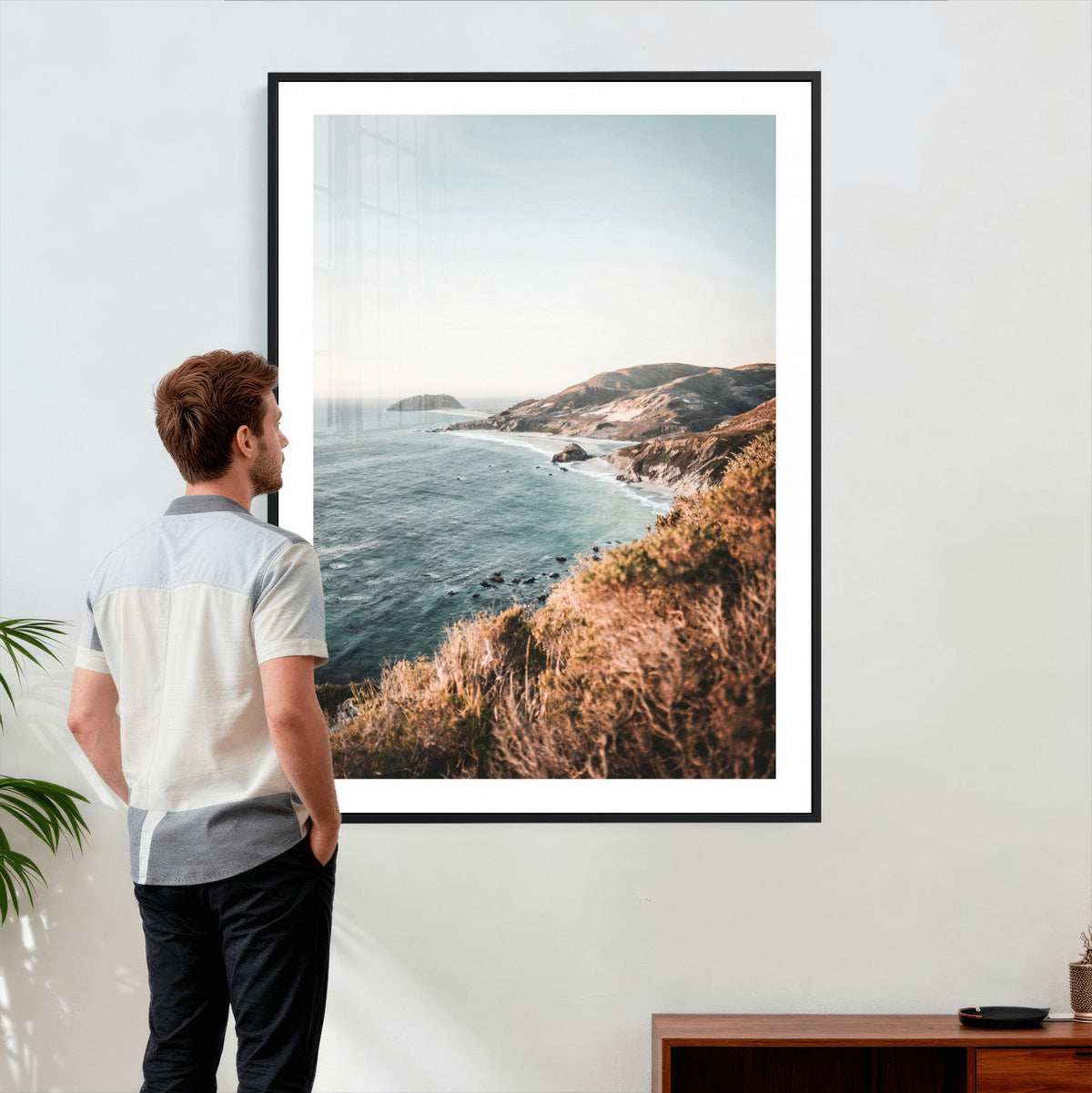 Coastal Cliffs Canvas Wall Art, Ocean Shoreline Photography