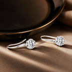925 Sterling Silver Earrings with Pavé Setting and Platinum Plating