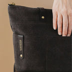 Harriet Tote Bag | Black Washed Canvas + Black Leather