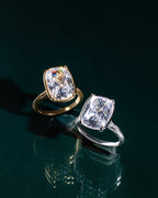 Sterling Silver Elongated Cushion Cocktail Ring 4ct & 8ct