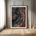 Tree Rings Wall Art Canvas Print | Framed Rustic Wood Grain