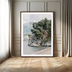 Beach Trees Wall Art Canvas Print, Framed Earthy Beachside Coastal Nature Art